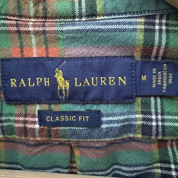 Ralph Lauren MEDIUM Classic Fit Long-Sleeved Plaid Button Down Collar Shirt - Picture 7 of 11